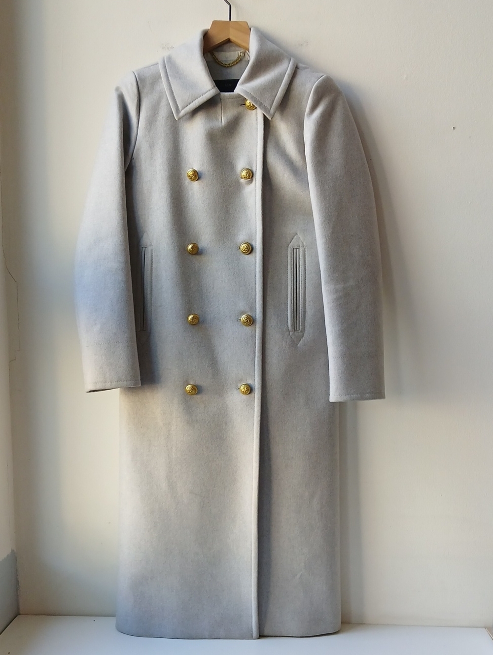 J. Crew Wool Cashmere Long Topcoat Light Gray Women's 4